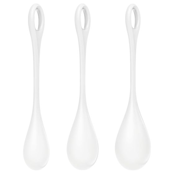Satisfyer Yoni Power 1 - Biele gésa gulečky (sada 3 ks)