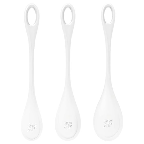 Satisfyer Yoni Power 1 - Biele gésa gulečky (sada 3 ks)