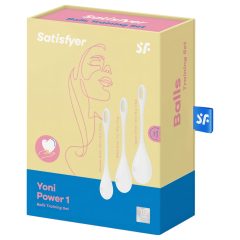 Satisfyer Yoni Power 1 - Biele gésa gulečky (sada 3 ks)
