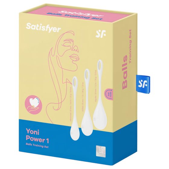 Satisfyer Yoni Power 1 - Biele gésa gulečky (sada 3 ks)