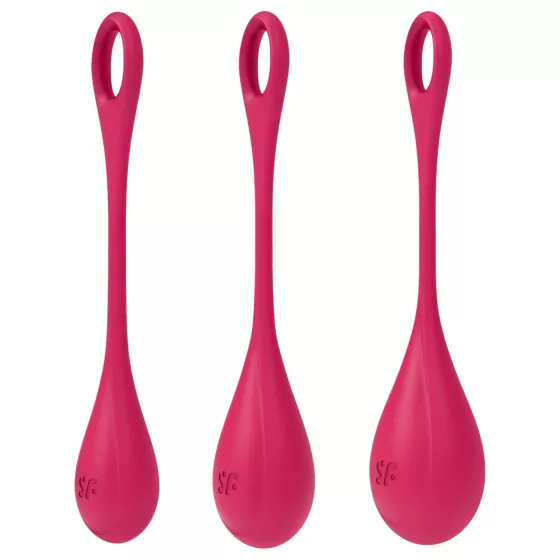 Satisfyer - venušine guličky sada - 3 kusy - červená