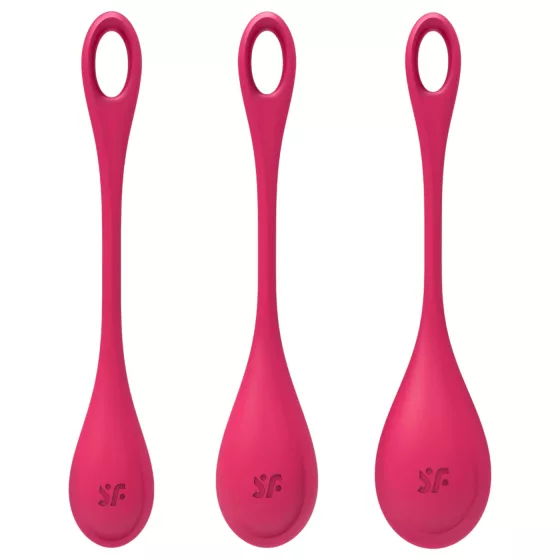 Satisfyer - venušine guličky sada - 3 kusy - červená