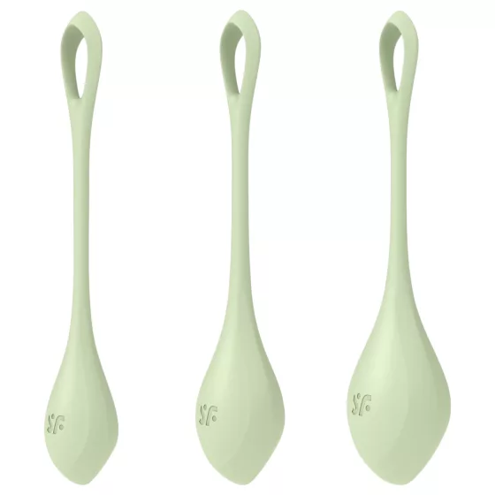 Satisfyer - venušine guľôčky - sada 3 ks - zelené