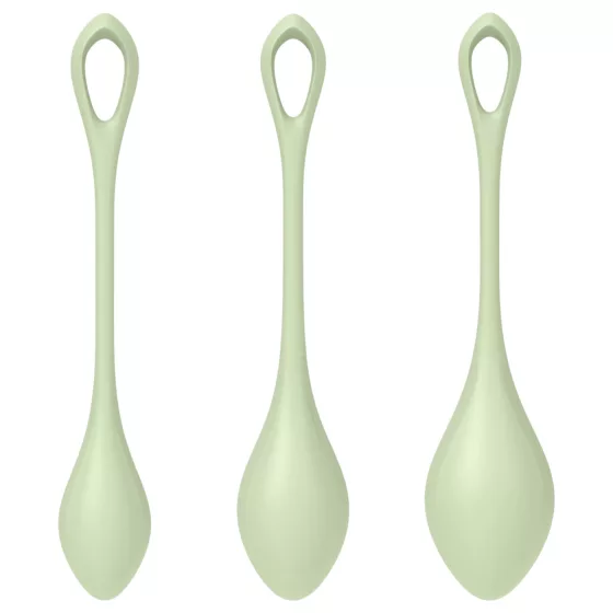 Satisfyer - venušine guľôčky - sada 3 ks - zelené