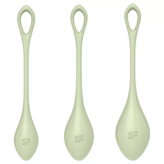 Satisfyer - venušine guľôčky - sada 3 ks - zelené