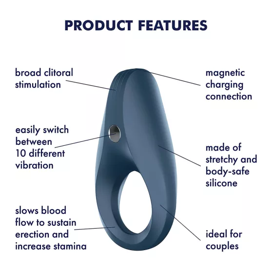 Satisfyer Rocket Ring - vodotesný vibračný krúžok na penis (modrý)