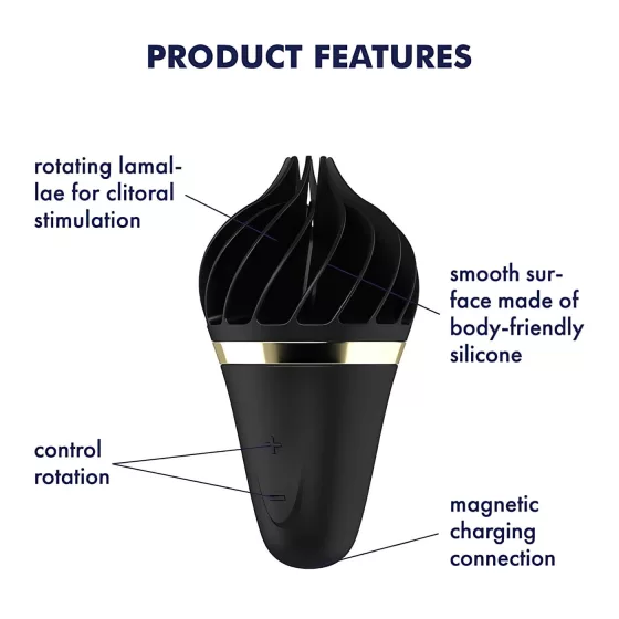 Satisfyer Sweet Treat - nabíjateľný rotačný vibrátor na klitoris - čierny