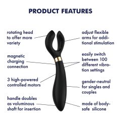   Satisfyer Endless Fun - nabíjateľný, vodotesný párový vibrátor (čierny)