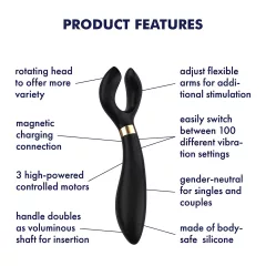   Satisfyer Endless Fun - akumulátorový, vodotesný párový vibrátor (čierny)