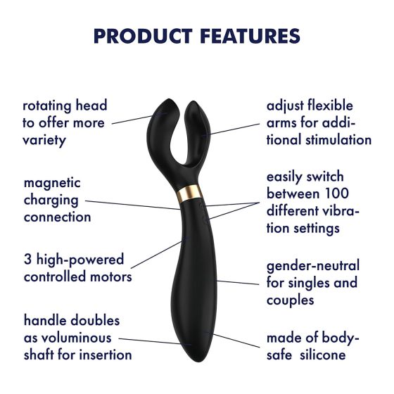 Satisfyer Endless Fun - nabíjateľný, vodotesný párový vibrátor (čierny)