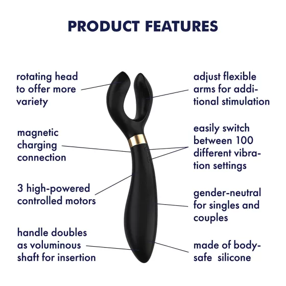 Satisfyer Endless Fun - akumulátorový, vodotesný párový vibrátor (čierny)
