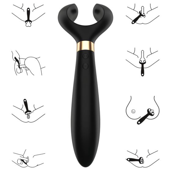Satisfyer Endless Fun - nabíjateľný, vodotesný párový vibrátor (čierny)