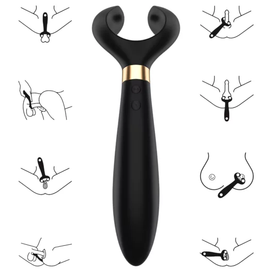 Satisfyer Endless Fun - akumulátorový, vodotesný párový vibrátor (čierny)