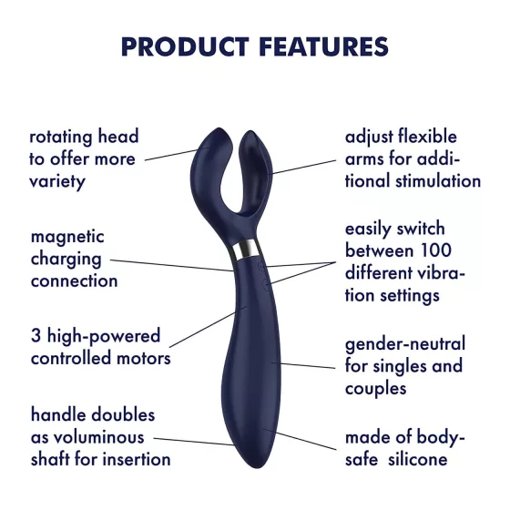Satisfyer Endless Fun - nabíjateľný vodotesný párový vibrátor - modrý