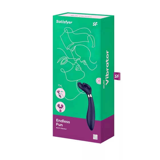 Satisfyer Endless Fun - nabíjateľný vodotesný párový vibrátor - modrý
