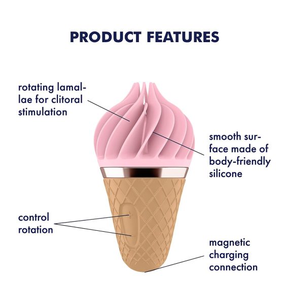 Satisfyer Sweet Treat - nabíjací rotačný vibrátor na klitoris (ružovo-hnedý)