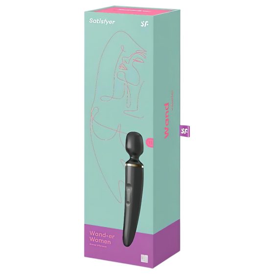 Satisfyer Wand-er Woman - vibračný masážny prútik - vodotesný - čierny