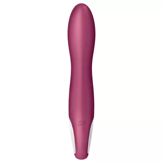 Satisfyer - vibrátor na bod G s ohrievaním a akumulátorom - červený