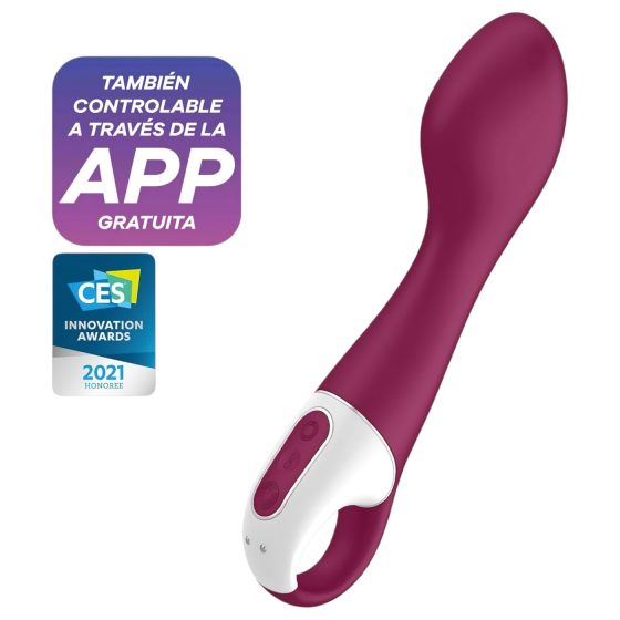 Satisfyer Hot Spot - vibrátor na G bod - nabíjateľný, vyhrievaný - červený