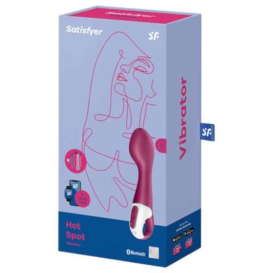 Satisfyer Hot Spot - vibrátor na G bod - nabíjateľný, vyhrievaný - červený