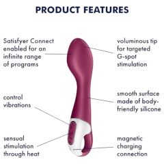  Satisfyer Hot Spot - nabíjateľný, vyhrievací G-bod vibrátor (červený)