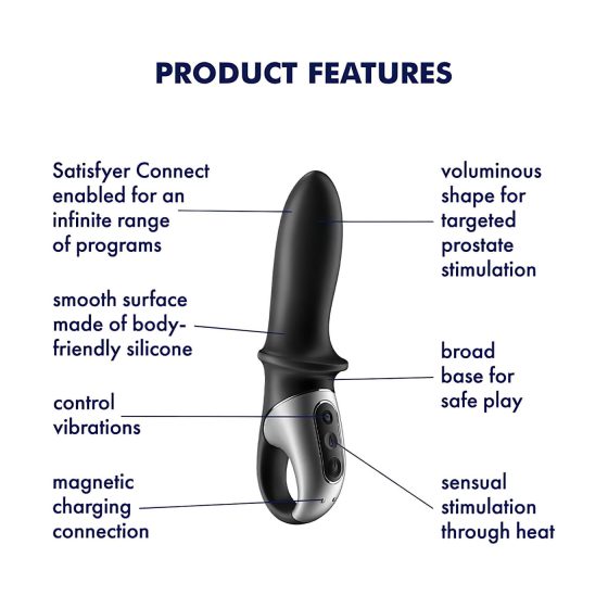 Satisfyer Hot Passion - inteligentný vyhrievací análny vibrátor (čierny)