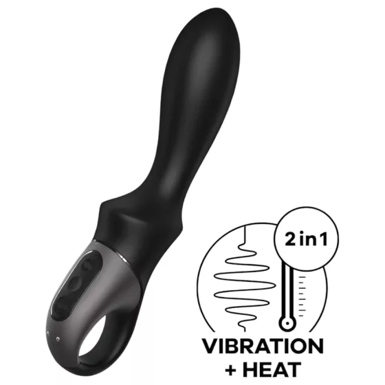 Satisfyer Heat Climax - anál vibrátor s výhrevom - čierny
