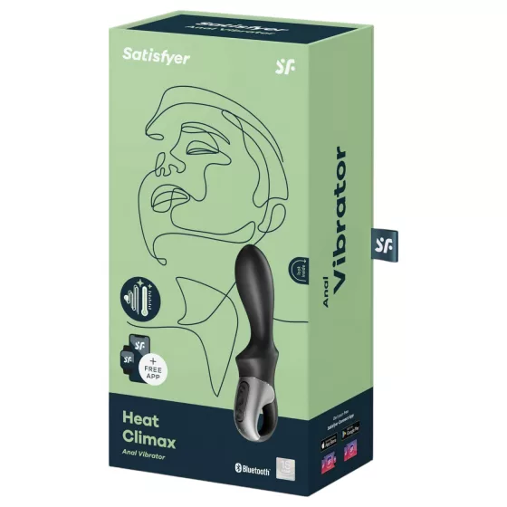 Satisfyer Heat Climax - anál vibrátor s výhrevom - čierny