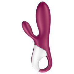   Satisfyer Hot Bunny - inteligentný hrejivý vibrátor s klitorálnym ramenom (červený)