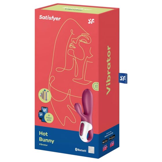 Satisfyer Hot Bunny - inteligentný vibračný stimulátor s ohrevom (červený)