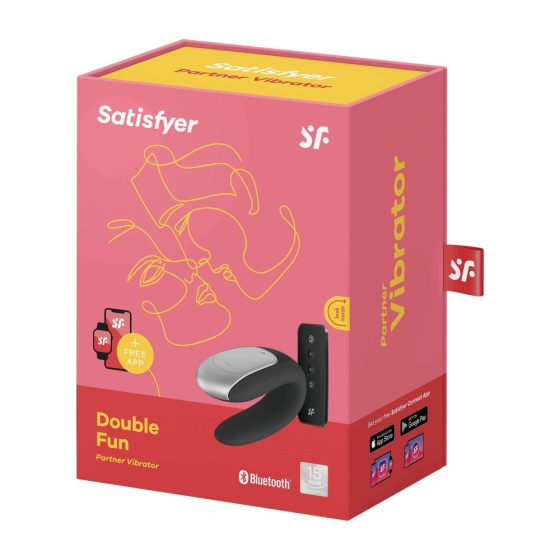 Satisfyer Double Fun - nabíjací smart párový vibrátor s diaľkovým ovládačom (čierny)