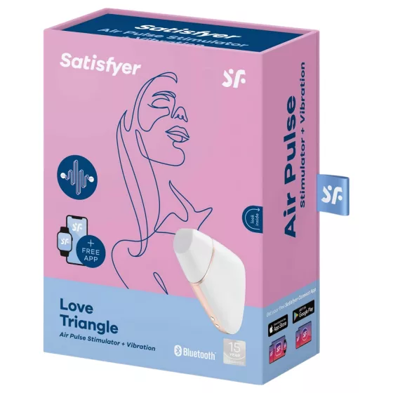 Satisfyer Love Triangle - Aplikáciou ovládaný klitorálny stimulátor s vlnami vzduchu (biely)