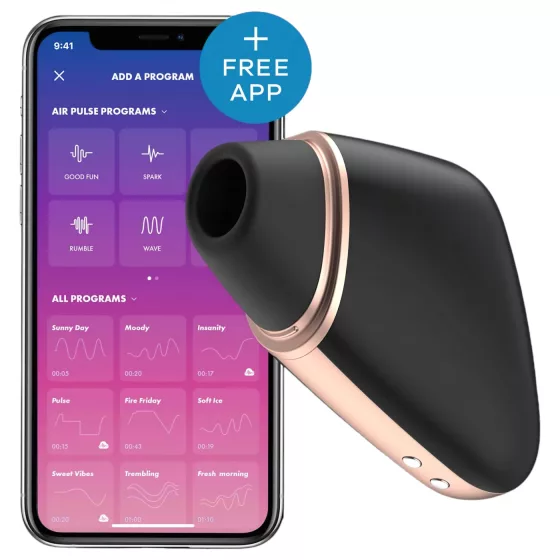 Satisfyer Love Triangle - Aplikáciou ovládaný klitorálny stimulátor s tlakovými vlnami (čierny)