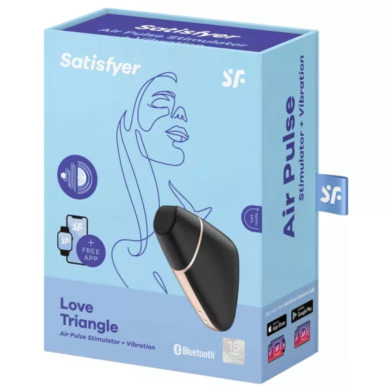 Satisfyer Love Triangle - Aplikáciou ovládaný klitorálny stimulátor s tlakovými vlnami (čierny)