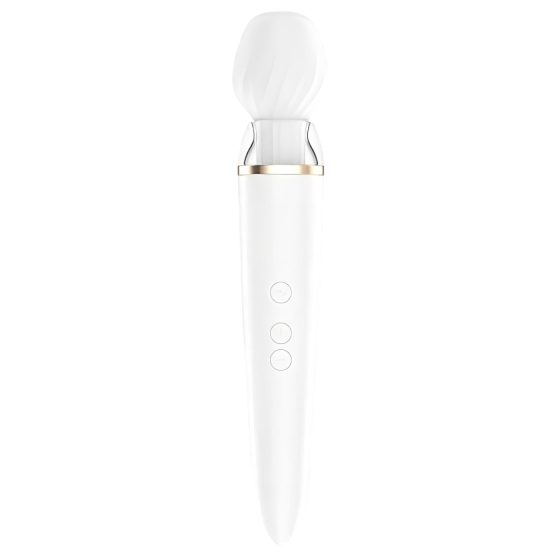 Satisfyer Double Wand-er - chytrý masážny vibrátor (biely)