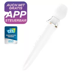   Satisfyer Double Wand-er - masážny vibrátor - smart funkcie - biely