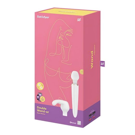 Satisfyer Double Wand-er - chytrý masážny vibrátor (biely)