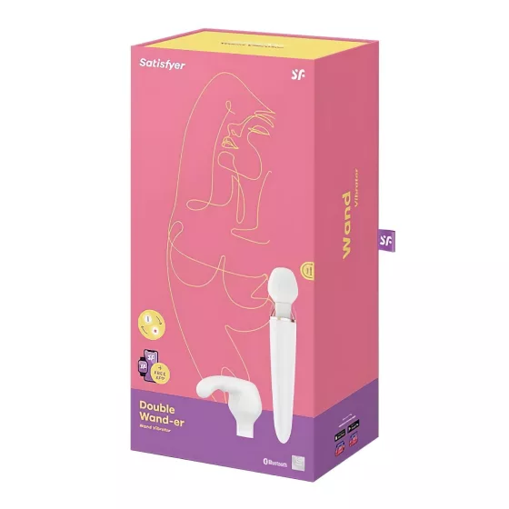 Satisfyer Double Wand-er - masážny vibrátor - smart funkcie - biely