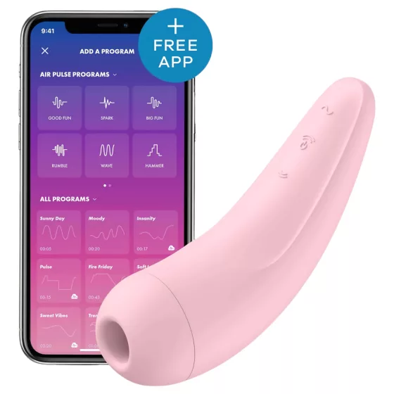 Satisfyer Curvy 2+ - aplikáciou ovládaný pulzačný stimulátor klitorisu (ružový)