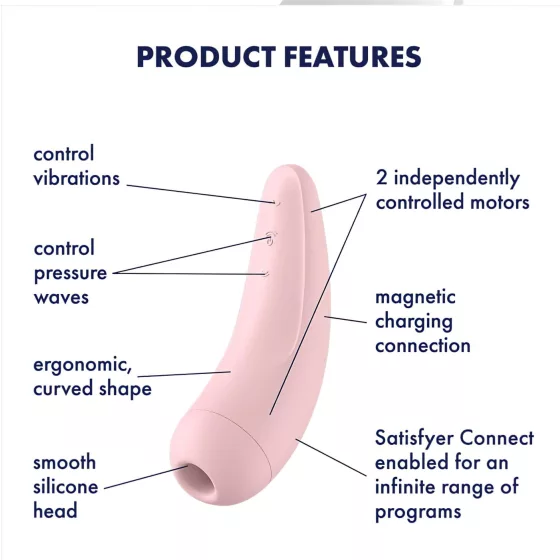 Satisfyer Curvy 2+ - aplikáciou ovládaný pulzačný stimulátor klitorisu (ružový)