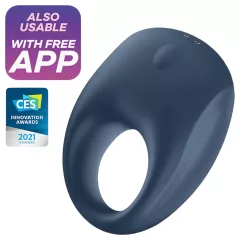   Satisfyer Strong One - vibračný erekčný krúžok pre mužov s ovládaním cez aplikáciu (modrý)