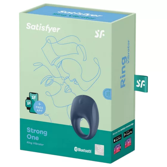 Satisfyer Strong One - vibračný erekčný krúžok pre mužov s ovládaním cez aplikáciu (modrý)