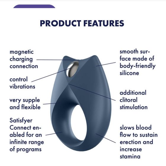 Satisfyer Royal One - nabíjací, vodotesný smart krúžok na penis (modrý)