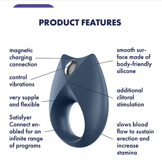 Satisfyer Royal One - inteligentný vibračný krúžok na penis (modrý)