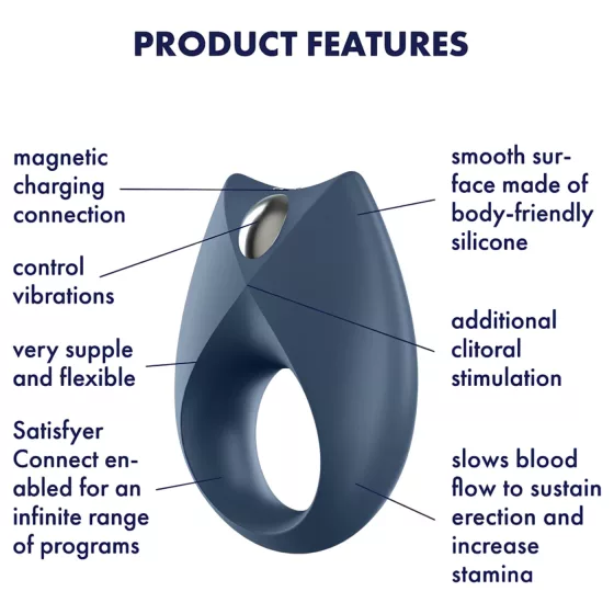 Satisfyer Royal One - Vibrátor na penis s ovládaním cez aplikáciu, pre mužov (modrý)
