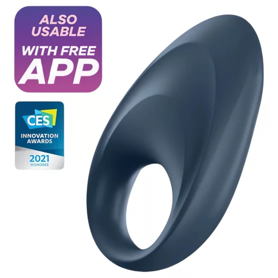 Satisfyer Mighty One - Vibračný erekčný krúžok pre mužov s ovládaním cez aplikáciu (modrý)