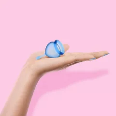   Satisfyer Feel Good - silikónový menštruačný kalíšok set (modrý, 2 ks)