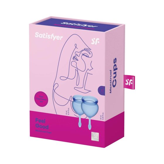 Satisfyer Feel Good - súprava menštruačných kalíškov (modrá) - 2ks