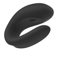   Satisfyer Double Joy - nabíjací, vodotesný, smart párový vibrátor (čierny)