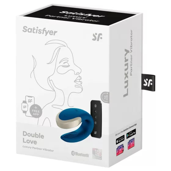 Satisfyer Double Love - párový vibrátor - Bluetooth - modrý